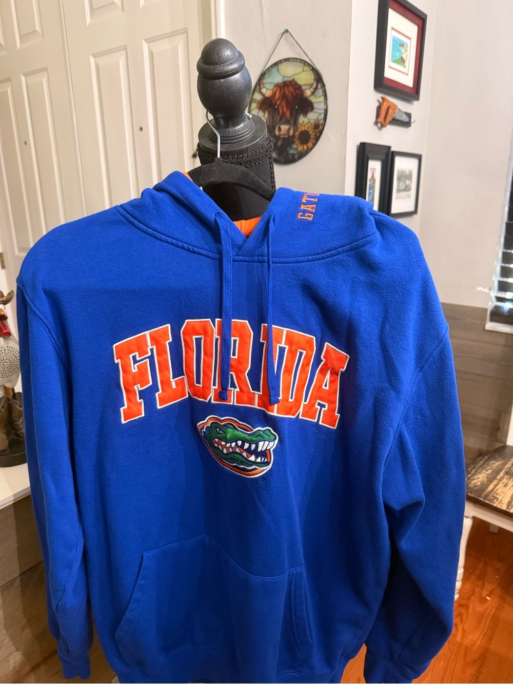 Colosseum Royal Blue Florida Pullover Hoodie with Orange Lettering